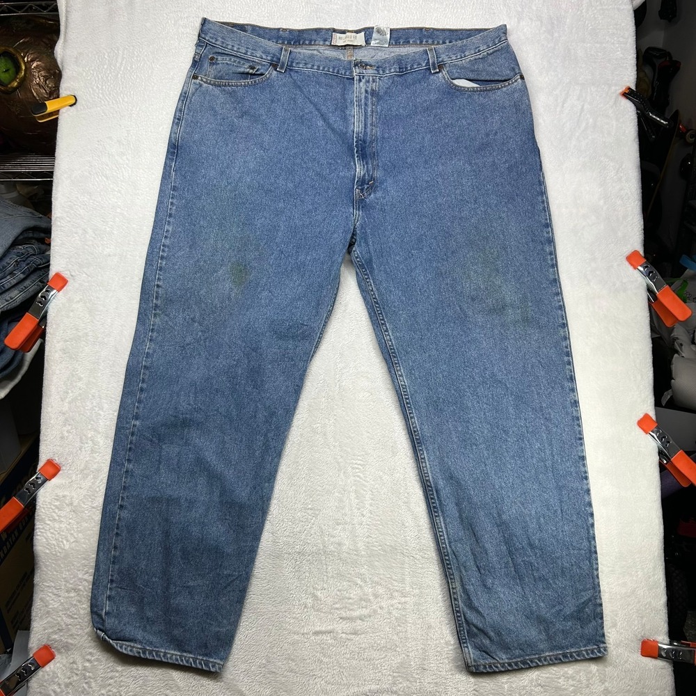 Levi's 550 Relaxed Fit Jeans Men's Blue Denim High Rise Straight Zip Fly - 46X31